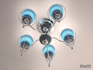 chandelier chrome with sconce 3D Model