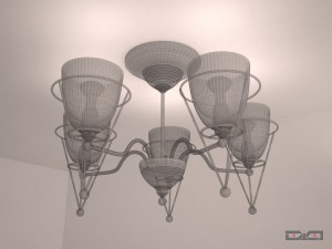chandelier chrome with sconce 3D Модель