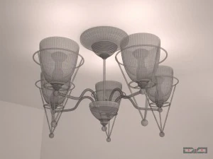 chandelier chrome with sconce 3D Model