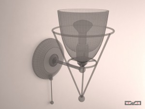 chandelier chrome with sconce 3D Модель