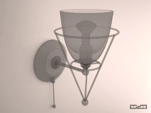 chandelier chrome with sconce 3D Model