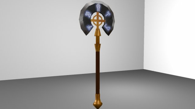 holy great axe game ready 3D Model .c4d .max .obj .3ds .fbx .stl .blend 