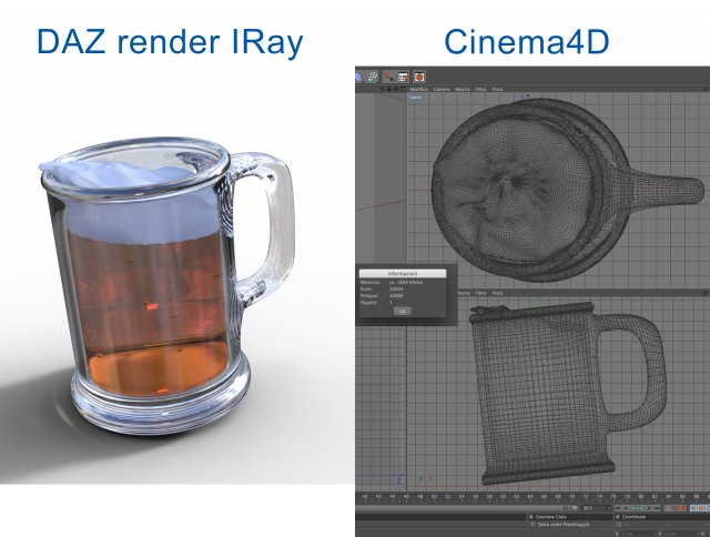 big beer mug 3D Модель .c4d .max .obj .3ds .fbx .stl .blend 