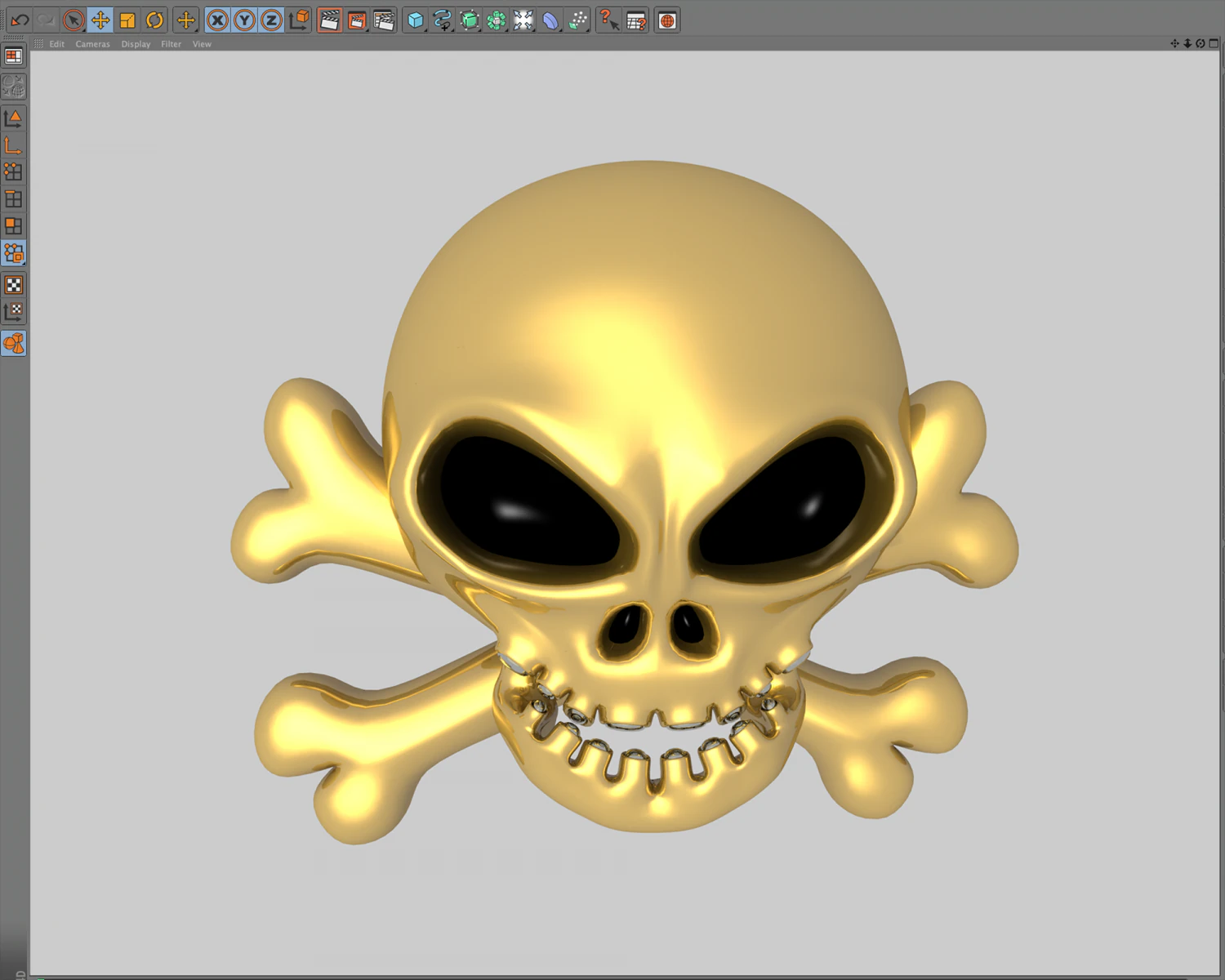 bf skull 01 gold 3D Model .c4d .max .obj .3ds .fbx .stl .blend
