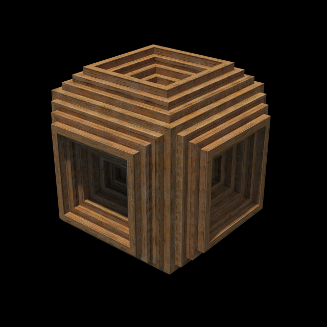 relief wooden cube Modelo 3D .c4d .max .obj .3ds .fbx .stl .blend 