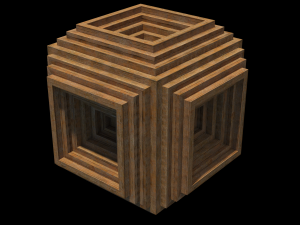 relief wooden cube 3D-Modell
