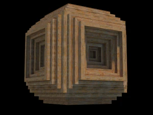 relief wooden cube 3D Model