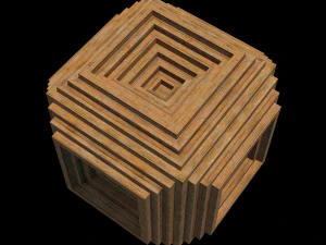 relief wooden cube 3D Model