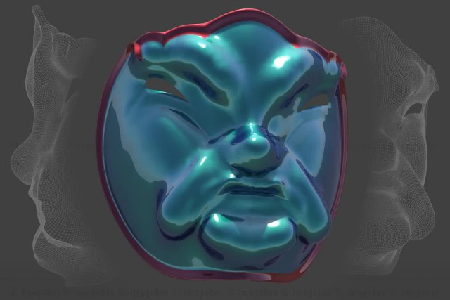 maschera viso orientale Modello 3D .c4d .max .obj .3ds .fbx .stl .blend 