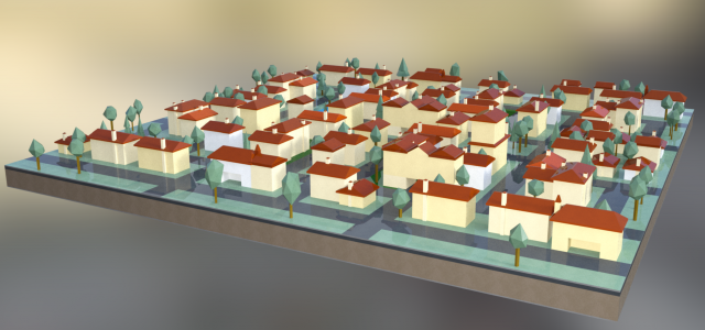 Low Poly European Quarter 1 3D-Modell .c4d .max .obj .3ds .fbx .stl .blend 