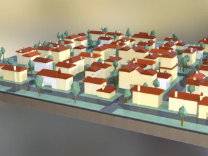 Low Poly Europeu Trimestre 1 Modelo 3D