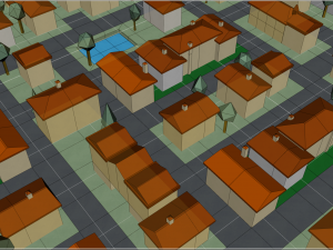Low Poly European Quarter 1 3D-Modell