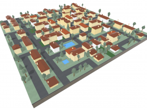 Low Poly European Quarter 1 3D-Modell