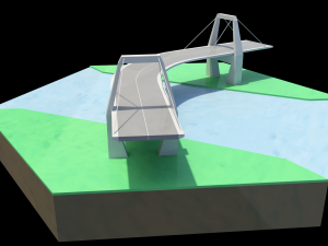 Road bridge exagonal plan 3Dモデル