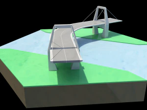 Road bridge exagonal plan 3D Model