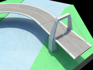 Road bridge exagonal plan 3D Model