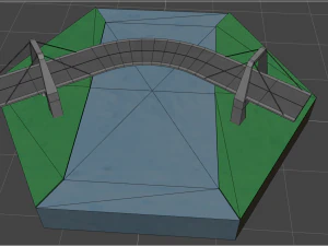 Road bridge exagonal plan 3D Model