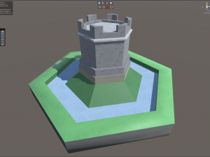 Castle Tower Hexagonal Plan 3D Модель
