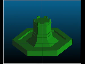 Castle Tower Hexagonal Plan 3D Model