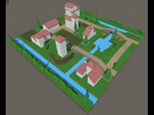 Aldeia Terreno 1 completo Modelo 3D