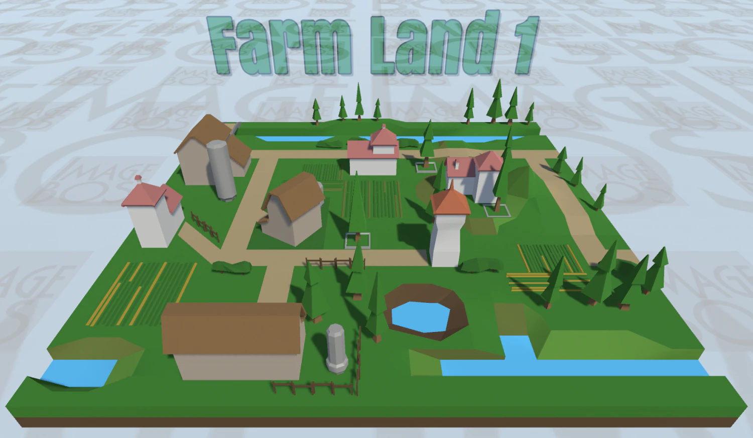 Farm Land 1 3D Model .c4d .max .obj .3ds .fbx .stl .blend 