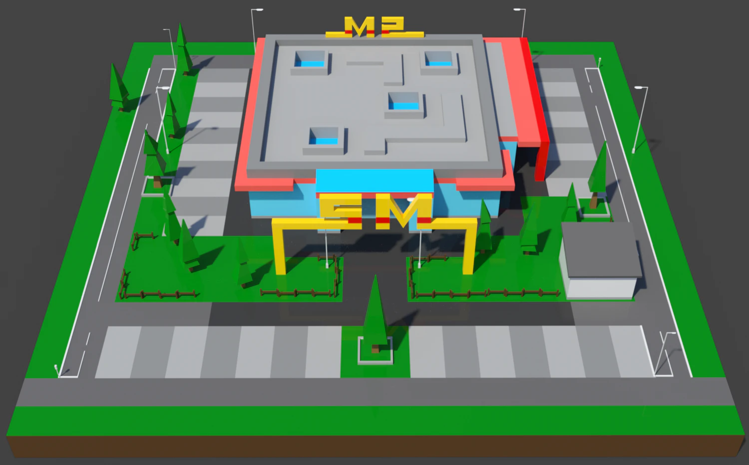 Supermarket SM 1 3D Model .c4d .max .obj .3ds .fbx .stl .blend