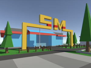 Supermarket SM 1 3D-Modell