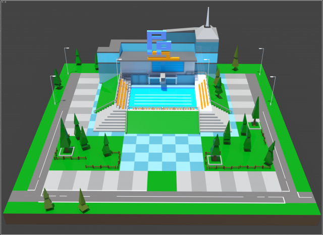 Public Pool 1 Modèle 3D .c4d .max .obj .3ds .fbx .stl .blend 