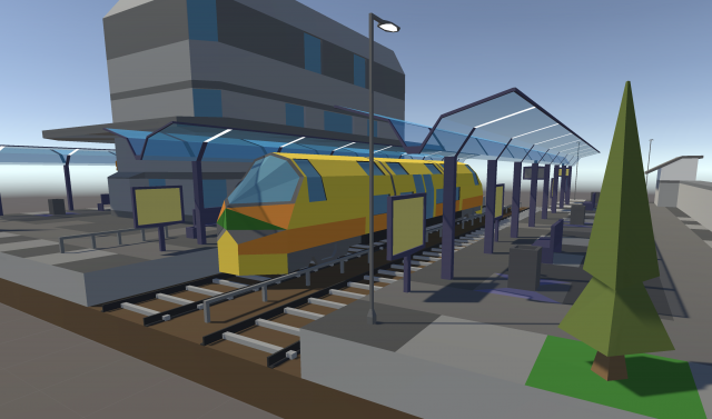 Railway Station 3D-Modell .c4d .max .obj .3ds .fbx .stl .blend 