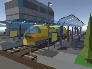 Railway Station 3D Model