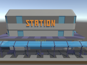 Railway Station 3D-Modell