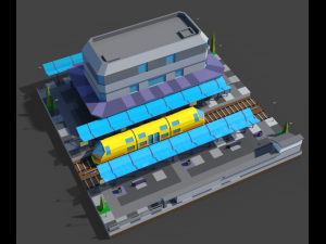 Railway Station 3D-Modell