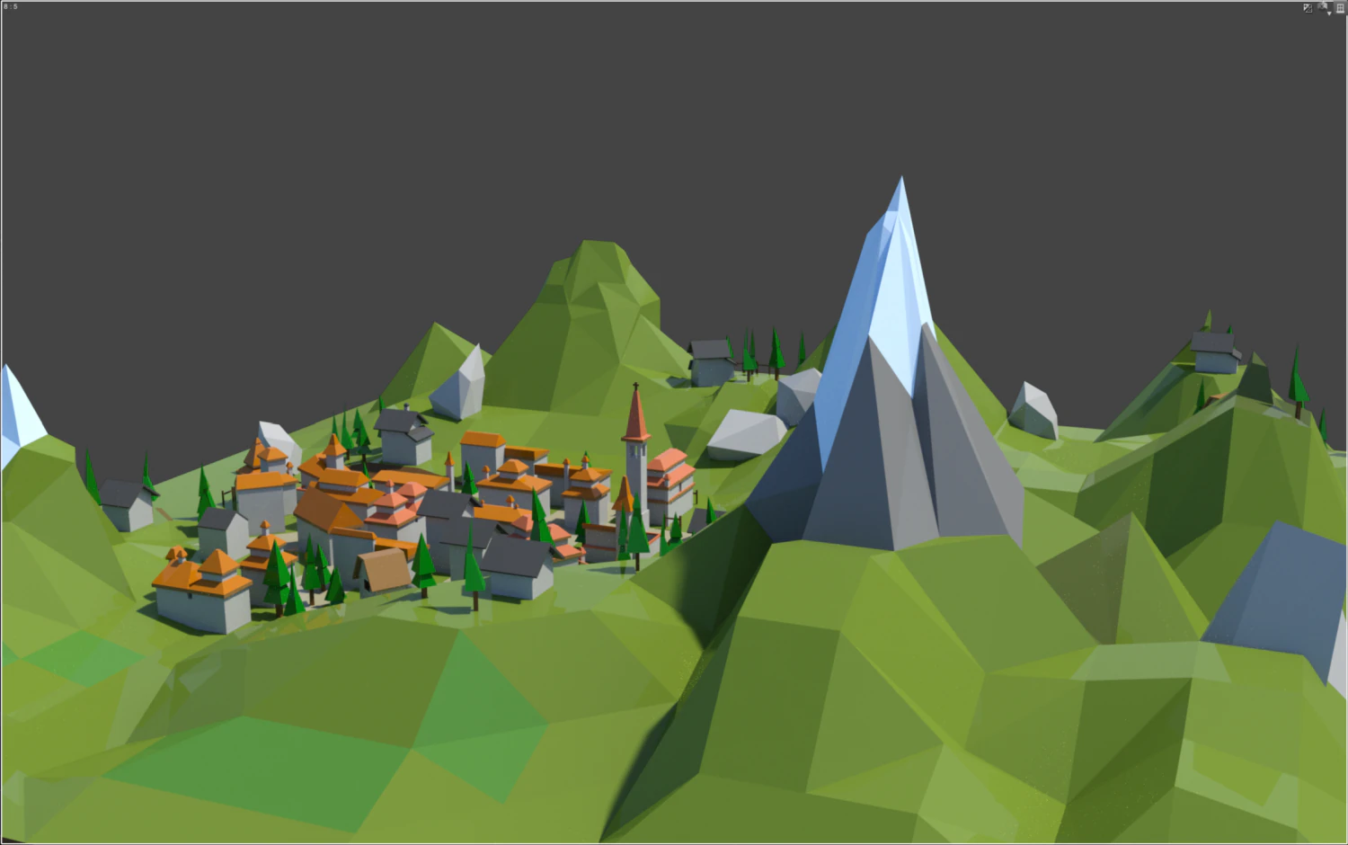 Mountain landscape lowpoly 3D Model .c4d .max .obj .3ds .fbx .stl .blend 