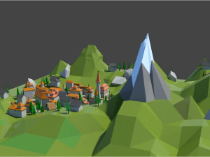 Paisagem montanhosa lowpoly Modelo 3D