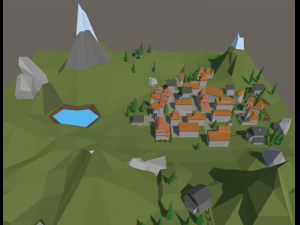 Mountain landscape lowpoly Model 3D