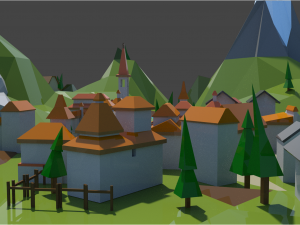 Mountain landscape lowpoly Model 3D