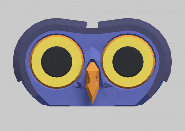 Blue Owl Head lowpoly Modèles 3D en vedette .c4d .max .obj .3ds .fbx .stl .blend 