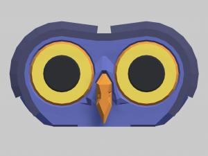 Blue Owl Head lowpoly 3D Print Model