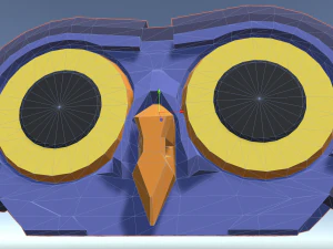 Blue Owl Head lowpoly 3D Print Model
