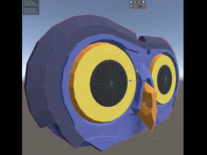 Blue Owl Head lowpoly 3D Print Model
