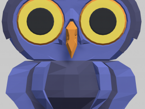 Low poly stylized Blue owl 3D प्रिंट मॉडल
