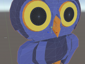 Low poly stylized Blue owl 3D Print Model