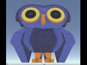 Low poly stylized Blue owl 3D Print Model