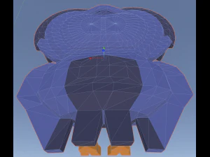 Low poly stylized Blue owl 3D Print Model