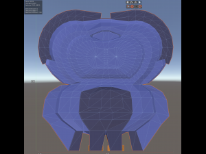 Low poly stylized Blue owl 3D Print Model