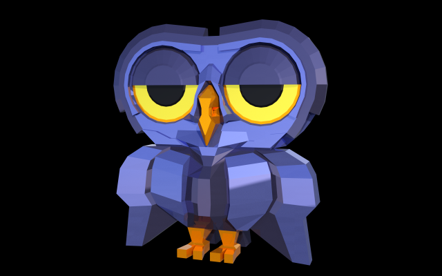 Blue Owl Sleeping Modelo de Impressão 3D .c4d .max .obj .3ds .fbx .stl .blend 