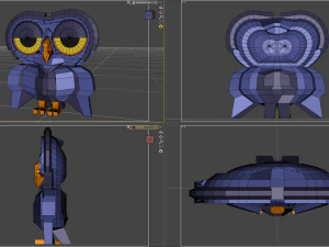 Blue Owl Sleeping 3D Print Model