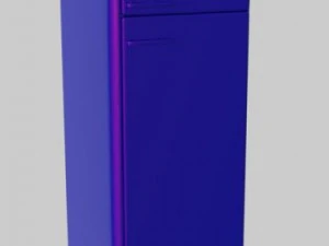 koelkastzuil blauw 3D Model