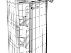 rerfigerator column blue 3D Модель