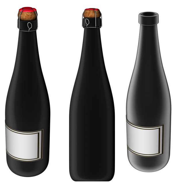 wine black bottle 750 ml 253 oz Model 3D .c4d .max .obj .3ds .fbx .stl .blend 